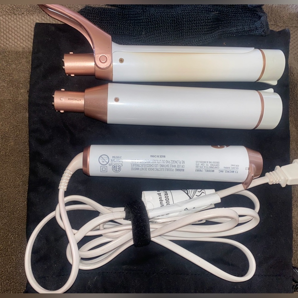 T3 Polished curls convertible curling iron & Whirl barrels